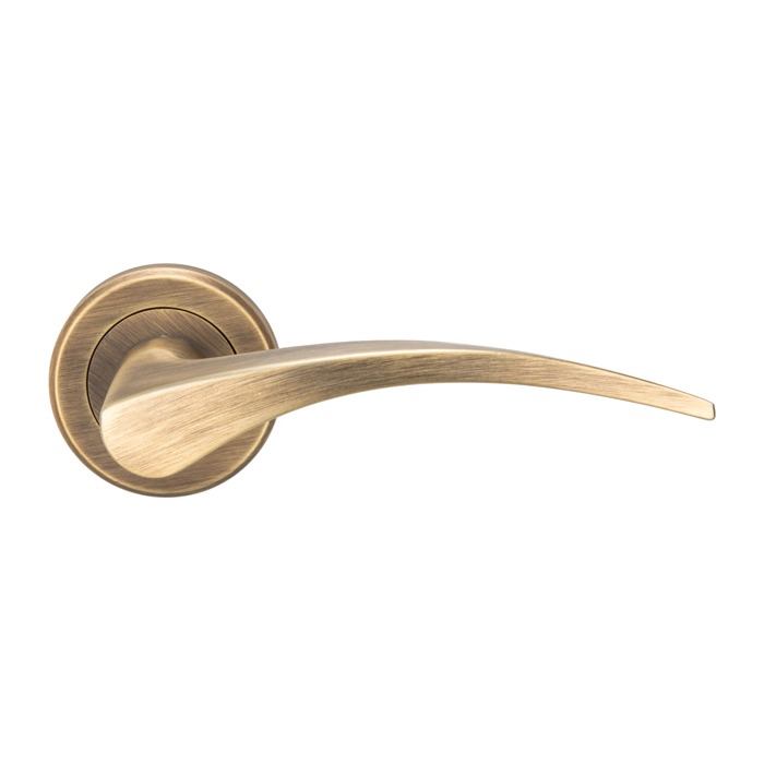 Olivier Lever Door Handle on Round Rose